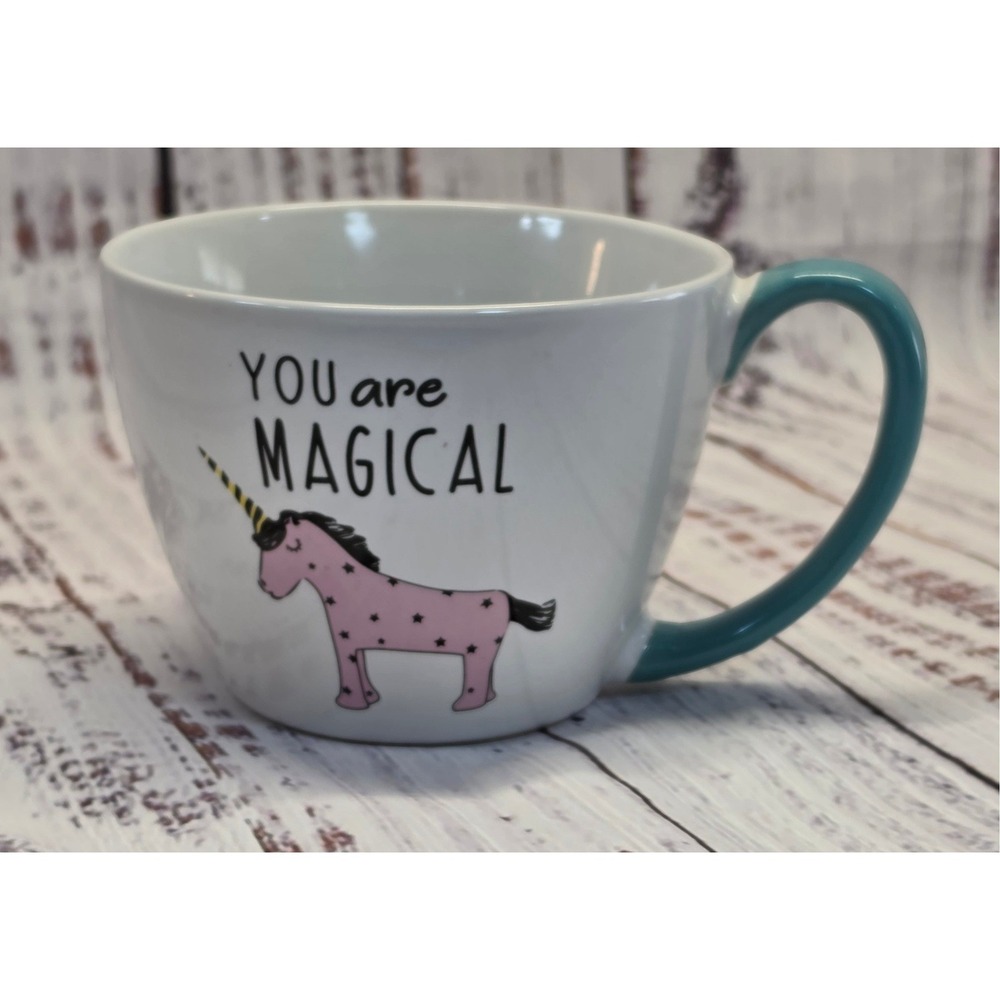 10 Strawberry Street Mug White Excellent You Are Magical‎ Unicorn Teal Rainbow